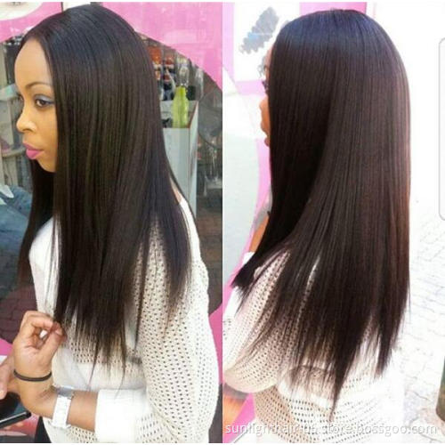 Dropshipping factory wholesale price  Human Hair Kinky Straight With Clip In Hair Extension Yaki Wave clip bundle virgin hair
